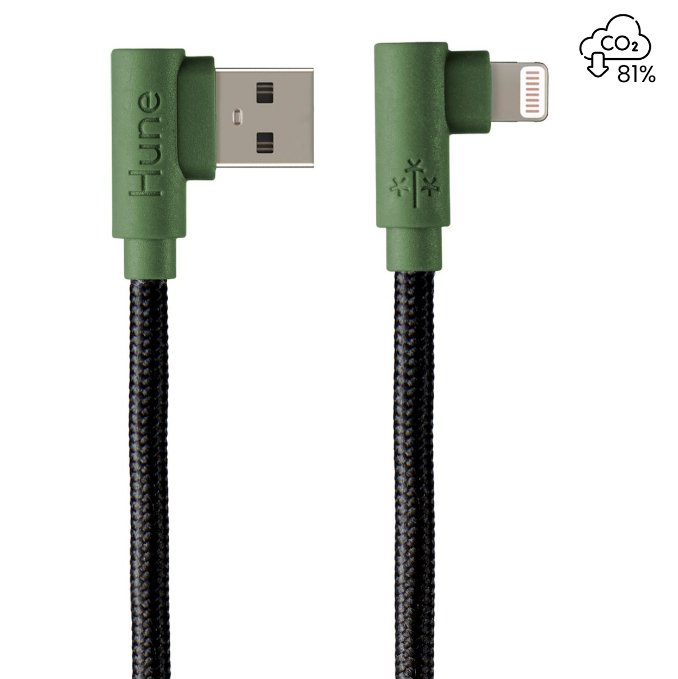 Cable USB A a Lightning Carga Rápida 1.2m Sustentable - Hune | Tecnología Sustentable