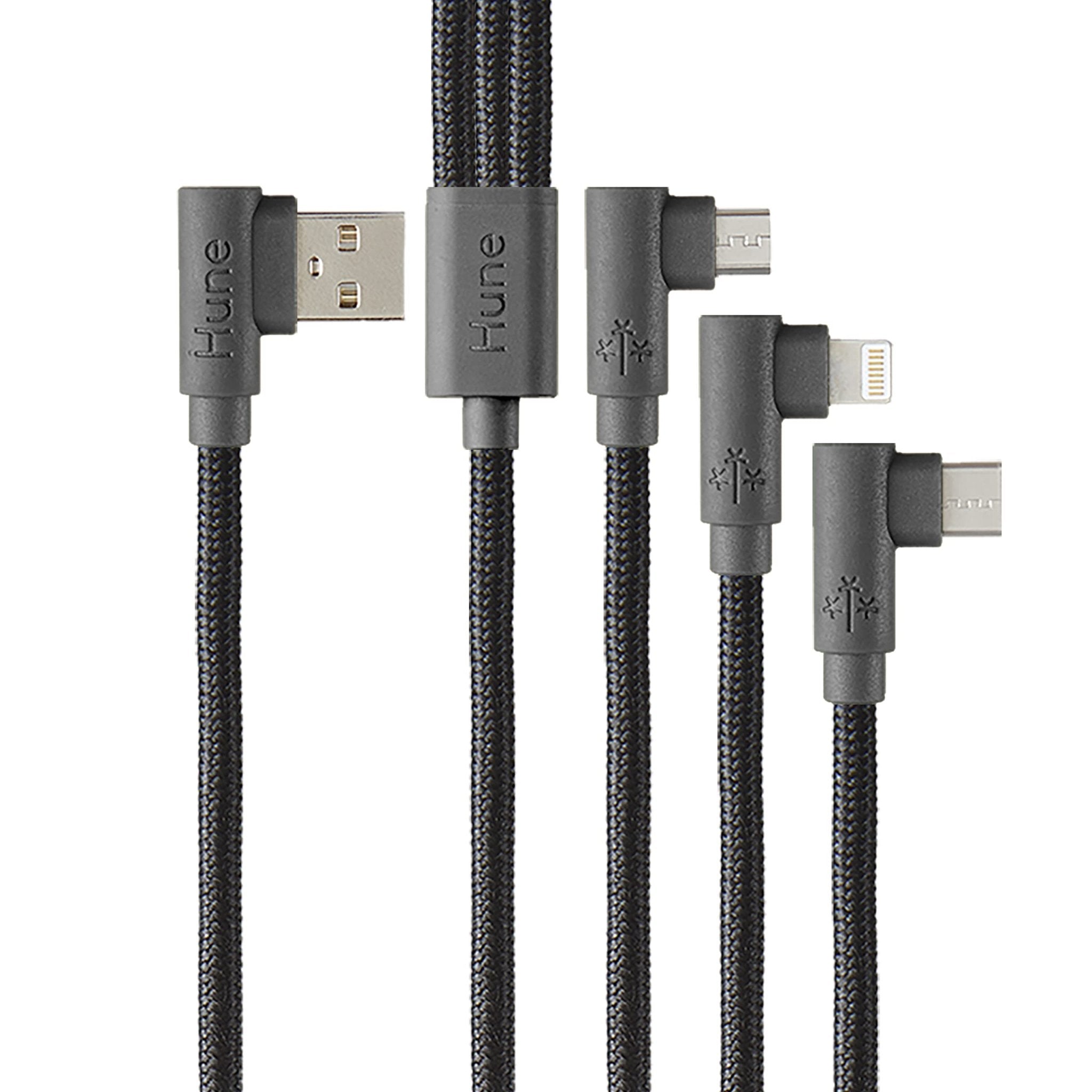Cable 3en1- Ligthning, Micro USB y Tipo C Carga Rápida 1.2m -Hune